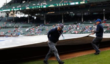 Chicago Cubs game at Wrigley Field delayed by thunderstorms