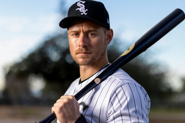 White Sox outfielder Jarred Kelenic participates in media day during spring training Feb. 17, 2026, at Camelback Ranch in Glendale, Ariz. (Eileen T. Meslar/Chicago Tribune)