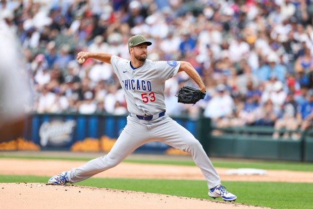 Chicago Cubs pitcher Colin Rea (53) pitches during the first inning against the Chicago White Sox at Rate Field on May 17, 2026. (Eileen T. Meslar/Chicago Tribune)