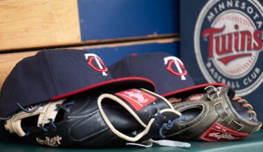 Apr 13, 2017; Detroit, MI, USA; Minnesota Twins hat and glove in the dugout during the game against the Minnesota Twins at Comerica Park. Mandatory Credit: Rick Osentoski-USA TODAY Sports