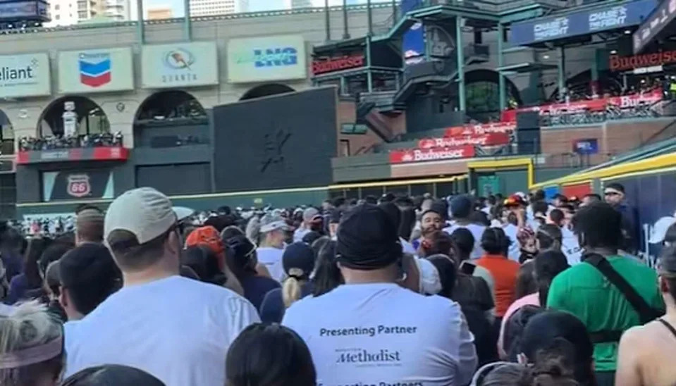 An event at Daikin Park on Saturday morning ended in frustration for an assortment of participants. (Katharine Alvarado/via TikTok)