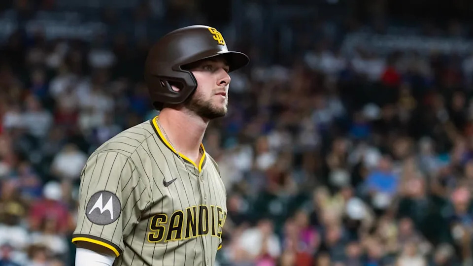 San Diego Padres outfielder Jackson Merrill (3)© Mark J. Rebilas-Imagn Images