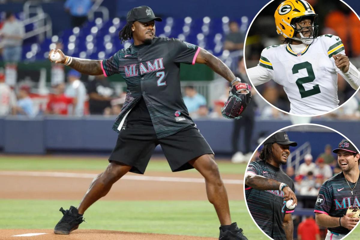 Dolphins' Malik Willis throws horrendous first pitch at Marlins game