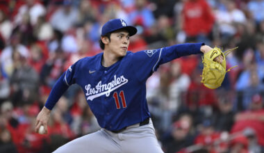 May 2, 2026; St. Louis, Missouri, USA; Los Angeles Dodgers starting pitcher Roki Sasaki (11) delivers a pitch against the St. Louis Cardinals in the third inning at Busch Stadium. Mandatory Credit: Joe Puetz-Imagn Images