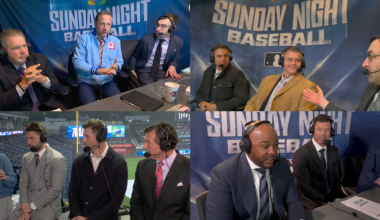Various screenshots from Sunday Night Baseball via NBC Sports' YouTube channel.