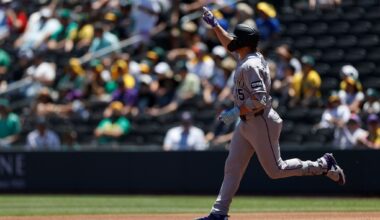 Rockies set club record for runs with 23-9 victory over A's in Las Vegas heat