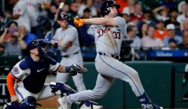 Tigers scratch Colt Keith from lineup with sore wrist against Astros, a day after he hit 3 homers