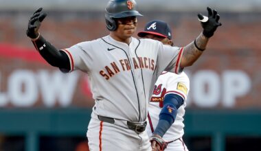 Arraez hits homer and drives in 4 as Whisenhunt and Giants beat Braves 7-5 to sweep doubleheader