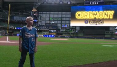 Brewers fan honored; 10-year-old cancer survivor gets VIP night