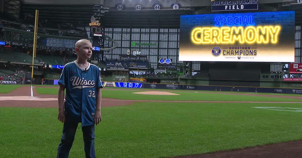 Brewers fan honored; 10-year-old cancer survivor gets VIP night
