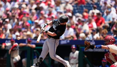 Liam Hicks removed from Marlins' lineup vs. Giants because of back tightness