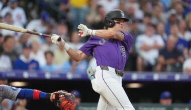 Cole Carrigg triples, walks in MLB debut with Colorado Rockies