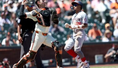 Giants plug Drew Cavanaugh in at catcher for MLB debut vs. Braves