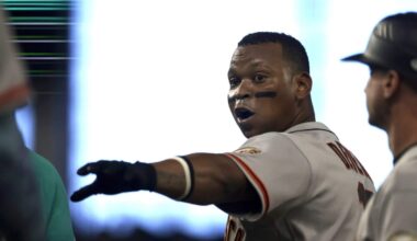 A visibly upset Rafael Devers attempts to refuse pinch runner in Giants’ loss