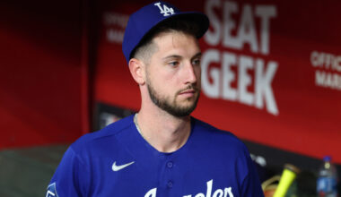 Jun 1, 2026; Phoenix, Arizona, USA; Los Angeles Dodgers outfielder Kyle Tucker against the Arizona Diamondbacks at Chase Field. Mandatory Credit: Mark J. Rebilas-Imagn Images