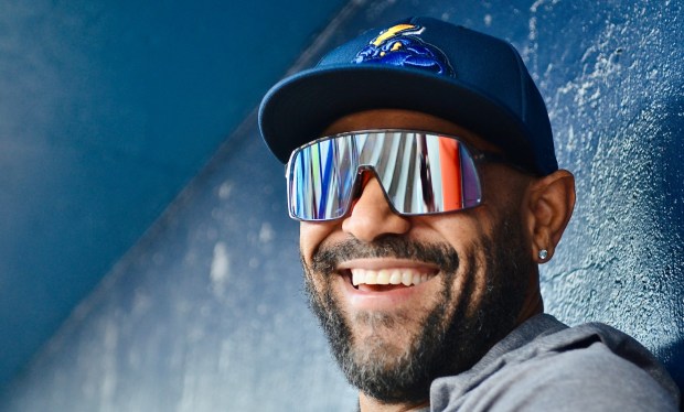 Thunder manager Shawn Chacon sits in the dugout on Monday, June 1, 2026 at the team's media day at Trenton Thunder Ballpark in Trenton. (Kyle Franko/ Trentonian Photo)