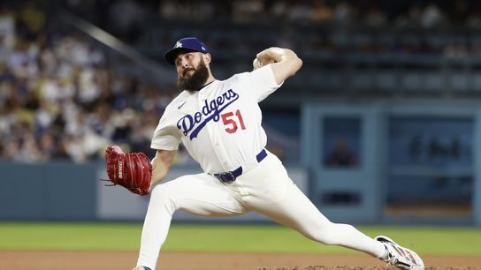 Los Angeles Dodgers pitcher Alex Vesia (51) pitches in the eighth inning against the Tampa Bay Rays at Dodger Stadium. Los Angeles Dodgers pitcher Alex Vesia (51) pitches in the eighth inning against the Tampa Bay Rays at Dodger Stadium.