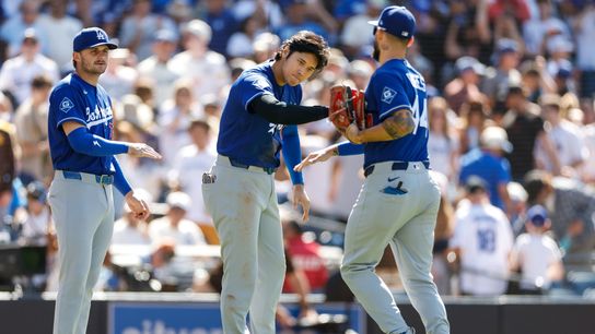 Jun 28, 2026; San Diego, California, USA; Los Angeles Dodgers designated hitter Shohei Ohtani (17) celebrates with center fielder Andy Pages (44) after defeating the San Diego Padres at Petco Park. Jun 28, 2026; San Diego, California, USA; Los Angeles Dodgers designated hitter Shohei Ohtani (17) celebrates with center fielder Andy Pages (44) after defeating the San Diego Padres at Petco Park.