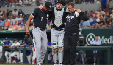 White Sox catcher Kyle Teel helped off field with left ankle injury and IL stint is likely
