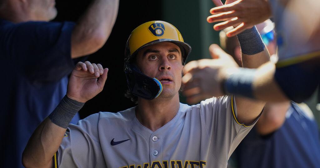 Brewers place Sal Frelick on IL with right shoulder strain, recall Blake Perkins | Sports