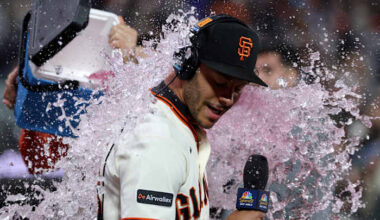 McCray's 2-run homer leads the Giants to a 3-0 win over the Brewers