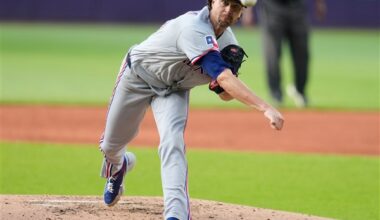 Jacob deGrom dominant for 7 innings, streaking Rangers get gift run in 4-2 win over Guardians