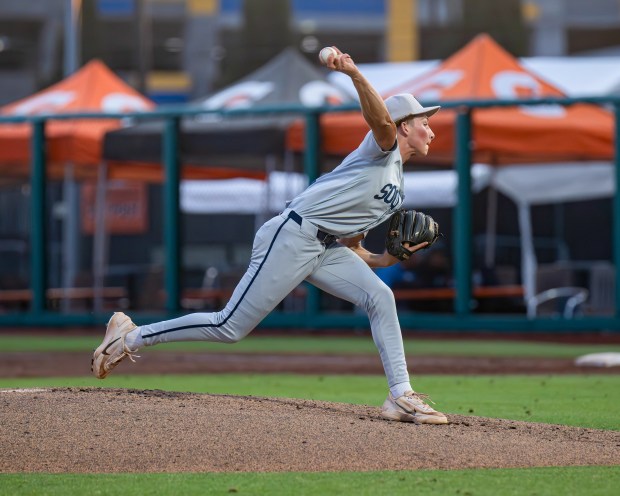 Soquel High pitcher Dylan Hull pitched 10 1/3 scoreless innings in the playoffs in 2026. (Raul Ebio - Santa Cruz Sentinel)