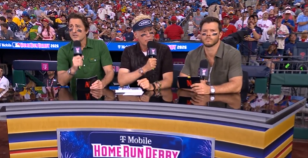 Will Ferrell, Luke Wilson, and Jimmy Tatro at the Home Run Derby.
