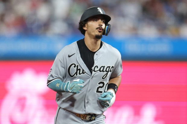 Miguel Vargas of the Chicago White Sox jogs the bases after hitting a home run during the eighth inning of the 2026 MLB All-Star Game at Citizens Bank Park on July 14, 2026, in Philadelphia. (Emilee Chinn/Getty Images)