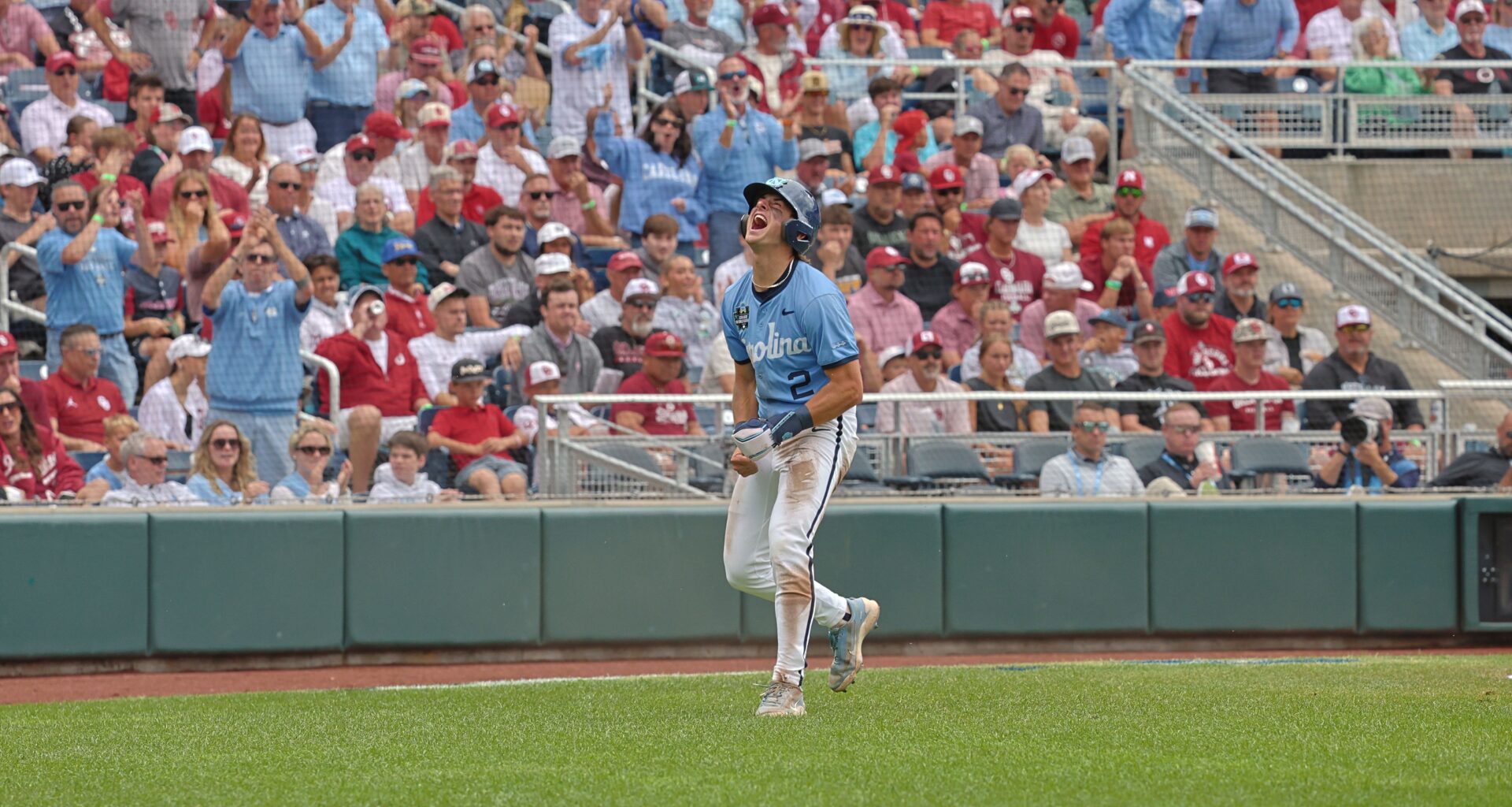 UNC baseball in Game 2 of the College World Series Finals against Oklahoma