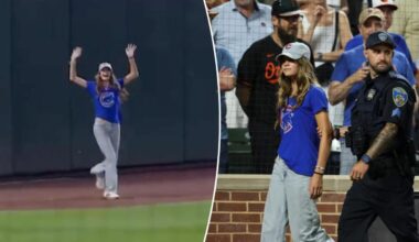 Fan gets onto field, dances around before last out of Cubs-Orioles game