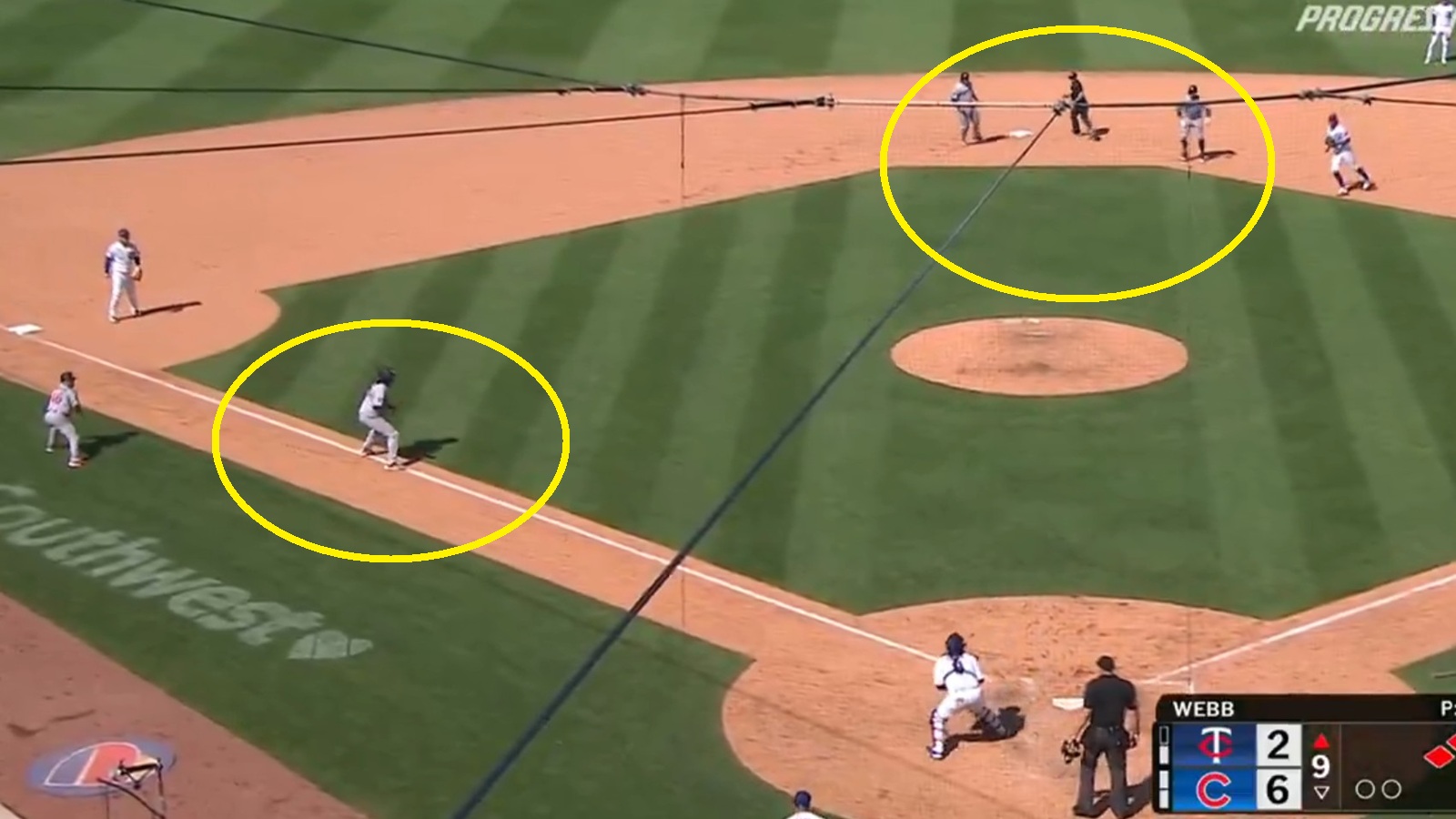 Minnesota Twins players on the basepaths