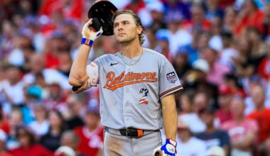 Jul 4, 2026; Cincinnati, Ohio, USA; Baltimore Orioles shortstop Gunnar Henderson (2) at bat in the second inning against the Cincinnati Reds at Great American Ball Park. Mandatory Credit: Katie Stratman-Imagn Images