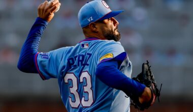 Martín Pérez flirts with a no-hitter as Braves power past Nationals 8-3