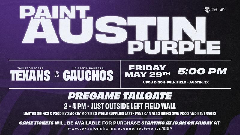 Tarleton State Baseball announces tailgate, ticket and game information for NCAA Austin Regional