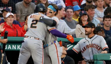 Eli White slides home headfirst with winning run, play reviewed and Red Sox rally past Giants 3-2