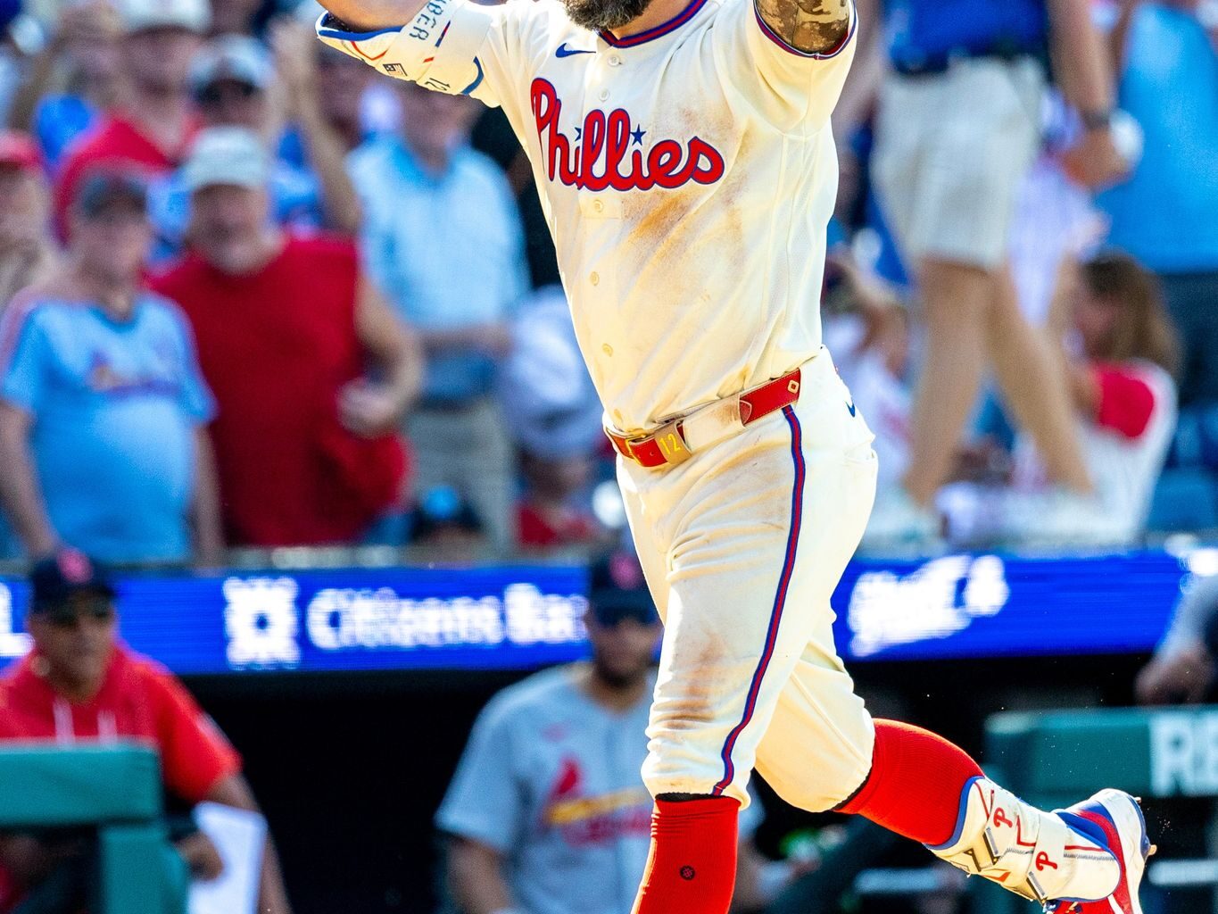 MLB home run leader Schwarber punctuates Phillies' unlikely comeback win over the Cardinals