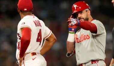 Sanchez sharp, Schwarber, Turner have 10th-inning hits in Phillies' 4-2 win over Angels