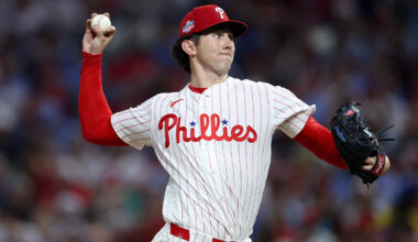 Philadelphia Phillies pitcher Andrew Painter (24) throws a pitch during the seventh inning against the St. Louis Cardinals at Citizens Bank Park.