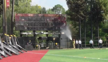 Fire at Tigue Moore Field in Lafayette