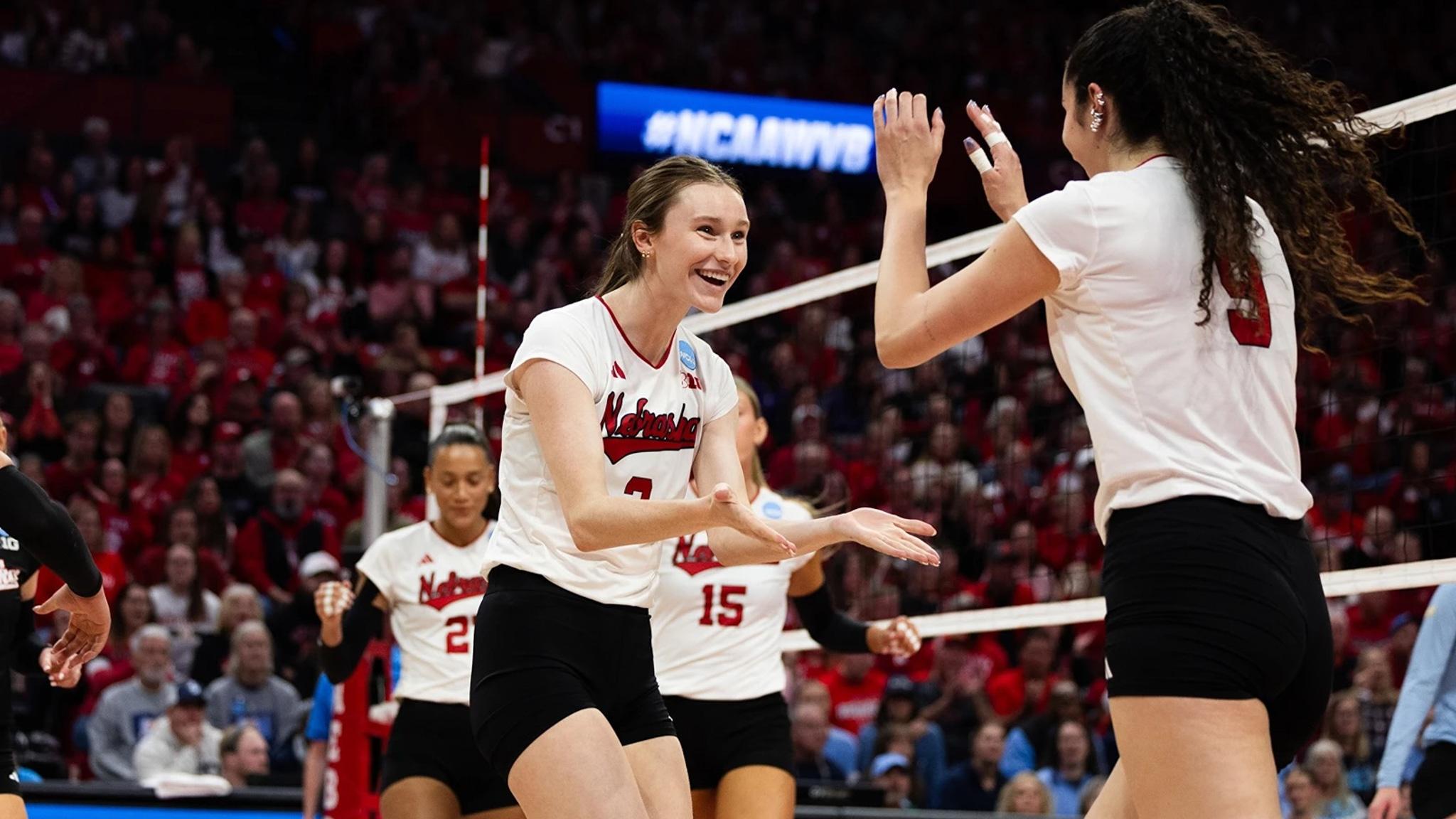 Bergen Reilly is the setter for Nebraska
