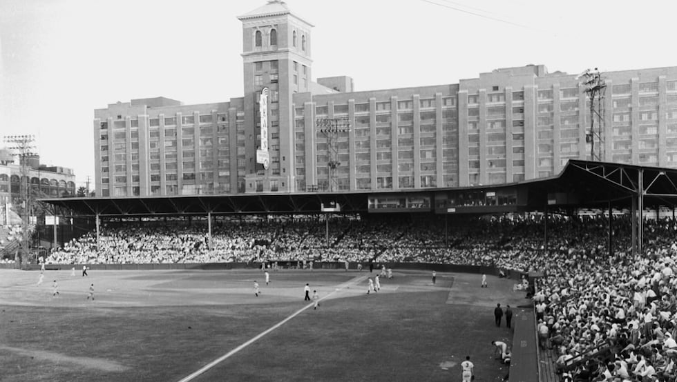 A historic photo of old Ponce de Leon Park, also called Spiller Field, during the Atlanta...
