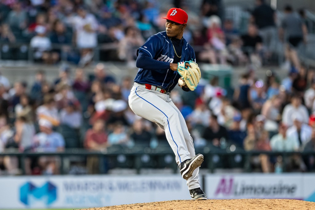 Jefry Yan of the Binghamton Rumble Ponies delivers a pitch