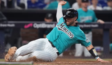 Stowers has 2 hits and 2 RBIs, then leaves with hamstring discomfort as Marlins beat Angels 12-3