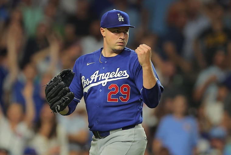 Los Angeles Dodgers' Tarik Skubal reacts after a play at home plate during the sixth inning of game against the Chicago Cubs on Tuesday in Chicago. (AP Photo/Melissa Tamez)