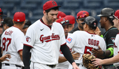 Benches clear in Guardians vs. Diamondbacks game after bunt attempt during perfect game bid
