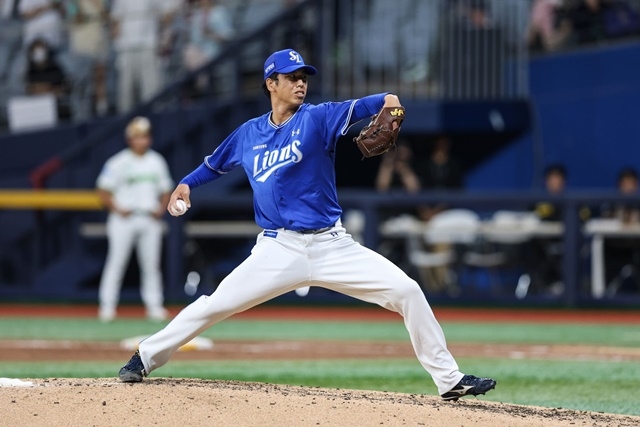 "I will do my best to keep calm so that I can continue pitching like today."Satoshi Miyamori (Samsun..