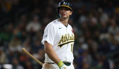 Athletics' Nick Kurtz to see specialist about injured thumb