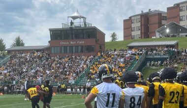 Pat Freiermuth protects child During Training Camp fight