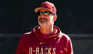 Torey Lovullo smiling in a Diamondbacks hoodie